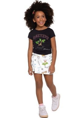 conjunto blusa e short saia infantil feminino positive preto fakini 3180 1