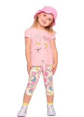 conjunto blusa e capri infantil feminino fruit dancer rosa fakini 3104 1