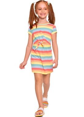 vestido meia malha infantil feminino rainbow vermelho fakini 3169 1