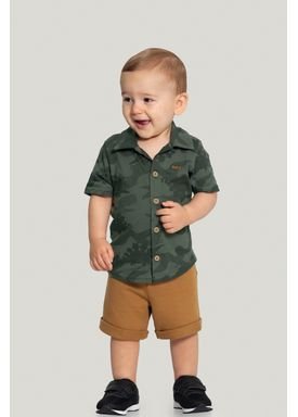 conjunto camisa e bermuda bebe masculino dinos verde alakazoo 41114 1
