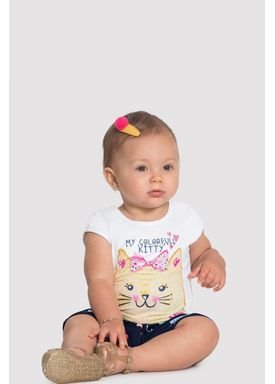 conjunto blusa e short bebe feminino kitty marinho alakazoo 50400 1