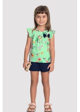 conjunto blusa e short infantil feminino nature verde alakazoo 50417 1