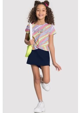 conjunto blusa e short infantil juvenil feminino fashionista mescla alakazoo 50448 1