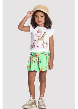 conjunto blusa e short saia infantil feminino amigas verde alakazoo 50420 1