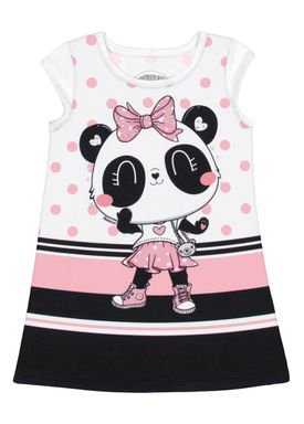 vestido malha modelli bebe feminino panda rosa alakazoo 50404