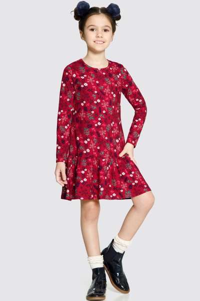 Vestido Infantil Menina Floral Vermelho - Alakazoo