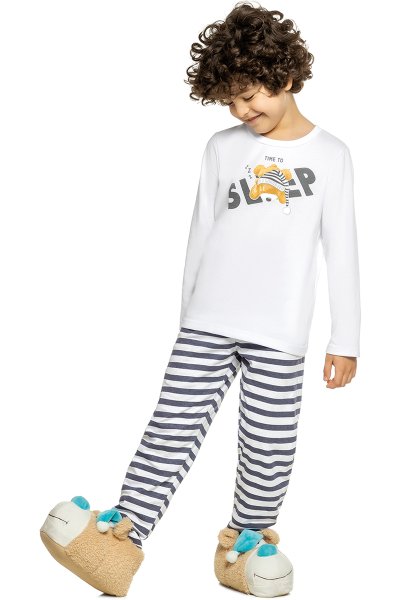 Pijama Longo Infantil Menino Sleep Branco - Alenice