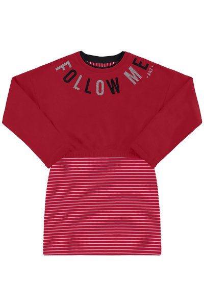 Conjunto Vestido e Blusão Infantil Menina Vermelho - Alakazoo