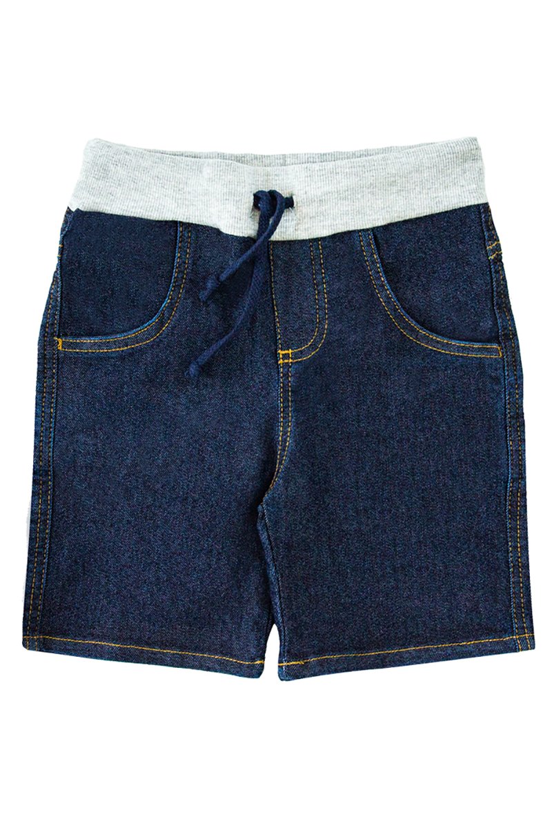 04 bermuda jeans infantil menino marinho lbm