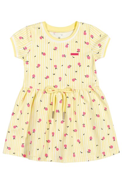 Vestido Molecotton Sarjado Bebê Menina Amarelo - Colorittá