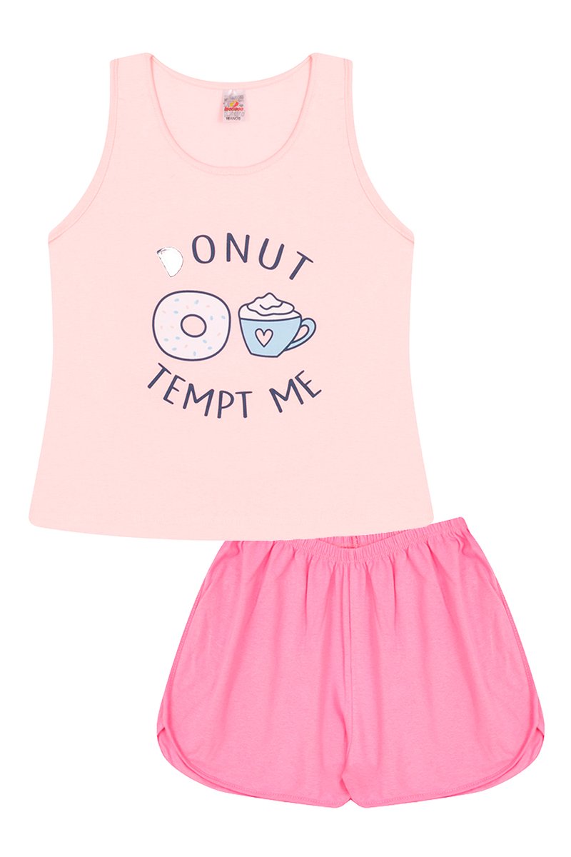 01 pijama curto juvenil menina donut tempt me rosa isensee
